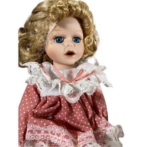 Ladybug Porcelain Bisque Doll Chair & Table Room Decor Large Dollhouse